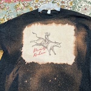 👚 “COJO” Cody Johnson Dear Rodeo Bleached Heather Charcoal Western Tee Large